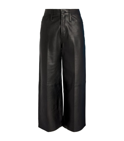 Frame Cropped Wide Leg Trousers In Black