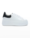 Ash Moby Sneakers In White Leather In White/black