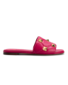 Valentino Roman Stud Flat Slide Sandals In Mf5 Blossom