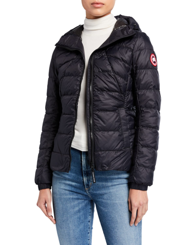 Canada Goose Pbi Abbott Zip-up Puffer Hoodie Jacket In Lucent Rose-vieux Rose Lumineu