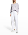 EILEEN FISHER STRAIGHT-LEG JERSEY-KNIT CROPPED PANT