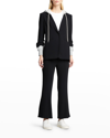 Cinq À Sept Khloe Womens Drawstring Business One-button Blazer In Black/heather