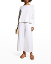 Eileen Fisher Long Sleeve Organic Cotton Tee In White