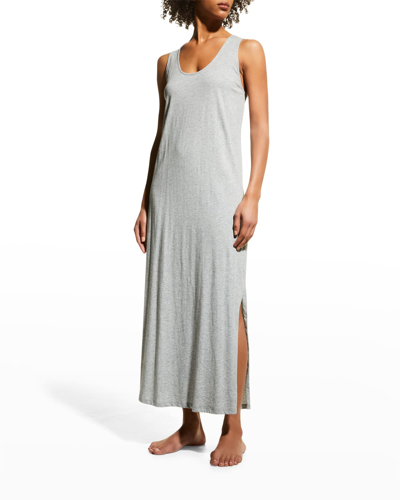 Skin Charlyse Organic Pima Cotton-jersey Nightdress In Heather Grey