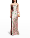 BRANDON MAXWELL AUDREY DOTS OPEN-BACK SILK SLIP GOWN