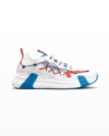 Moncler Men's Compassor Laced Sneakers In White