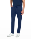 Bugatchi Comfort Drawstring Cotton Pants In Indigo