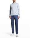 Brioni Men's Cashmere-silk Crewneck Sweater In Pearl Grey