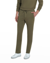 Bugatchi Comfort Drawstring Cotton Pants In Olive