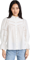AJE RECURRENCE FRILL BUTTON UP BLOUSE IVORY