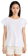 Paige Linnea Flutter Sleeve T-shirt In White