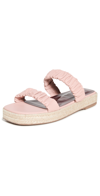 Staud Women's Maya Ruched Espadrille Slide Sandals In Dark Blush