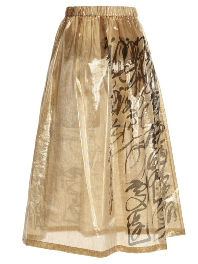 Junya Watanabe Scribble-print A-line Skirt In Multicolour