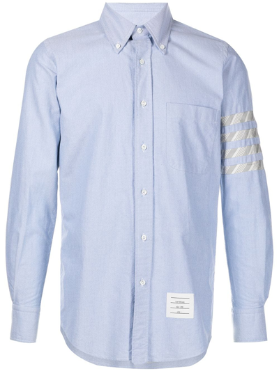 Thom Browne Lobster-embroidered Cotton-poplin Shirt In Blue