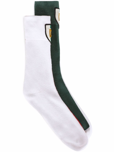 Dolce & Gabbana Italia Logo-patch Socks In White