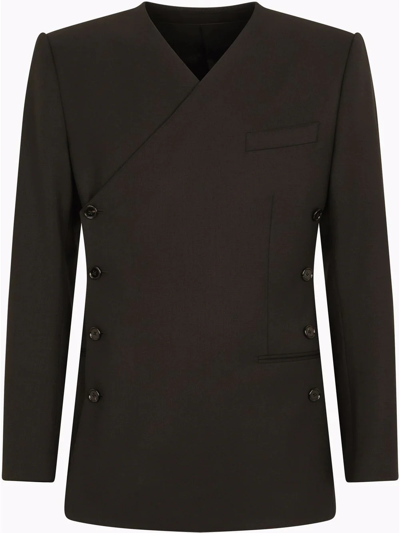 Dolce & Gabbana Double-breasted Stretch Wool Beat-fit Jacket In Black