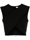 Rosetta Getty Crossover Cut-out Top In Black