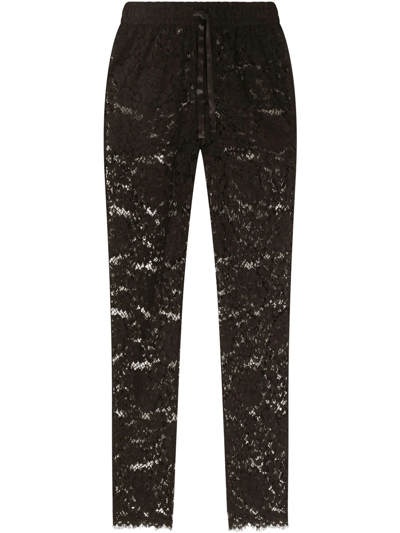 Dolce & Gabbana Lace Track Trousers In Black