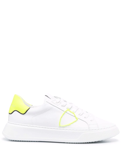 Philippe Model Paris Temple Broderie Low-top Leather Sneakers In White