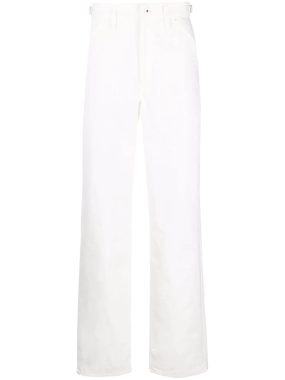 Jil Sander High-rise Straight-leg Trousers In White