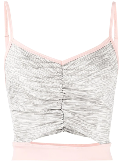 Onefifteen X Beyond The Radar Cut-out Cropped Vest Top In Grey