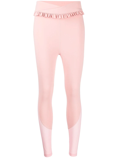 Onefifteen X Beyond The Radar Ruffle-trim Sports Leggings In Pink