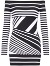 BALMAIN JACQUARD-STRIPE MINIDRESS