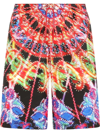 Dolce & Gabbana Illumination Print Swim Shorts In Black