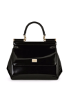 Dolce & Gabbana Women Sicily Medium Leather Handbag In Black