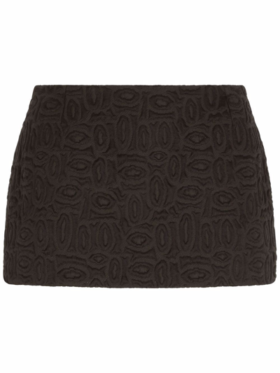 Dolce & Gabbana Lace-panel Mini Skirt In Black