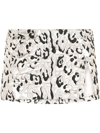 DOLCE & GABBANA METALLIC EMBROIDERED LEOPARD PRINT SKIRT