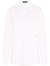 Dolce & Gabbana Cotton Poplin Longline Shirt In White