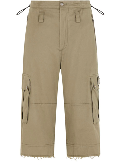 Dolce & Gabbana Knee-length Cargo Shorts In Neutrals