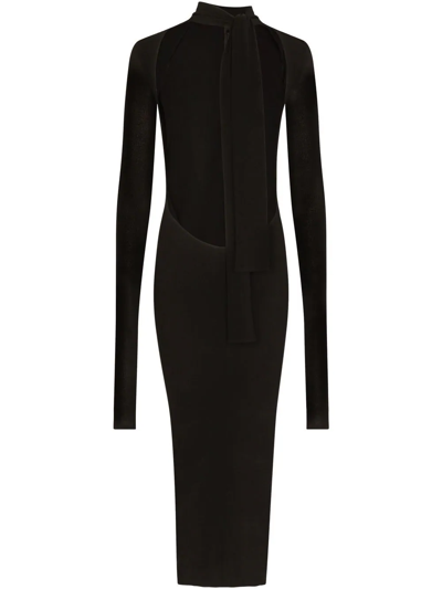 Dolce & Gabbana Cut-out Detail Midi Dress In Black