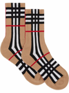 BURBERRY CHECK INTARSIA TECHNICAL STRETCH-COTTON SOCKS