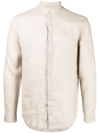 Armani Exchange Long-sleeve Buttoned Shirt In Neutrals
