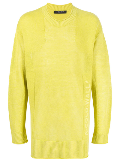 A-cold-wall* Transparency Crewneck Jumper In Yellow