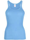 Re/done Fine-ribbed Racerback Tank Top In Azure