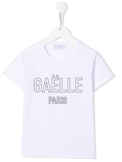 Gaelle Paris Teen Logo-print Cotton T-shirt In White