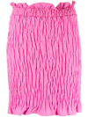 Msgm Shirred-effect Mini Skirt In Pink