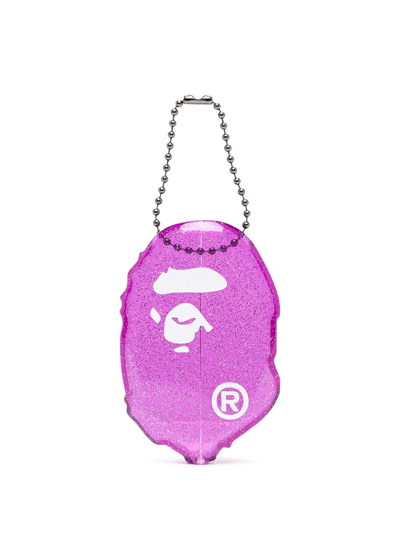 A Bathing Ape Graphic-print Coin Case In Purple