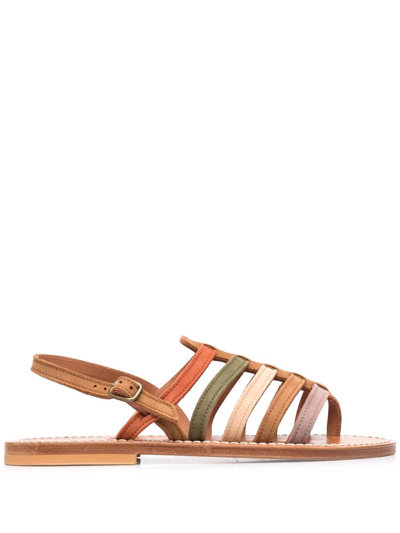 K.jacques Homere Leather Flat Sandals In Multicolor