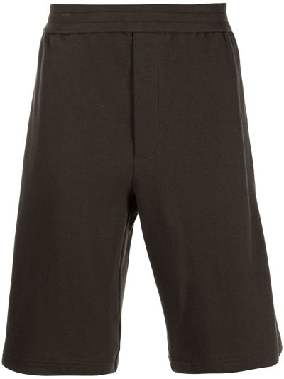 The Row 'eston' Elastic Waist Organic Cotton Shorts In Grey