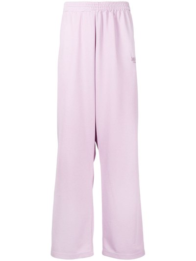 Martine Rose Logo Side-stripe Wide Leg Track Trousers In Purple