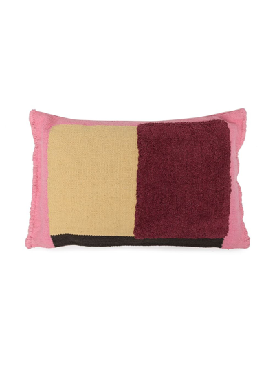 Colville Colour-block Cotton Cushion In Rosa