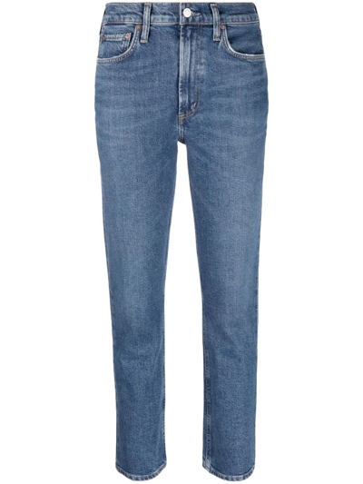 Agolde High-rise Straight-leg Jeans In Blue