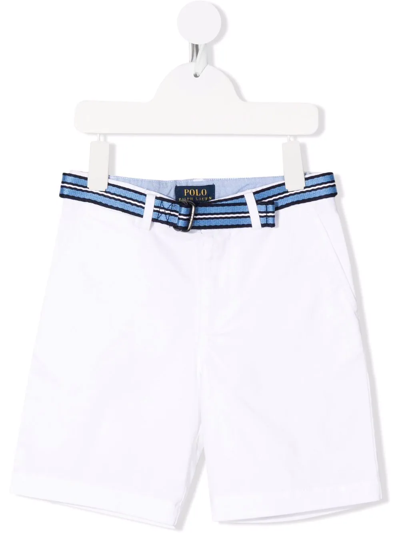 Polo Ralph Lauren Kids' Belted Chino Shorts In White