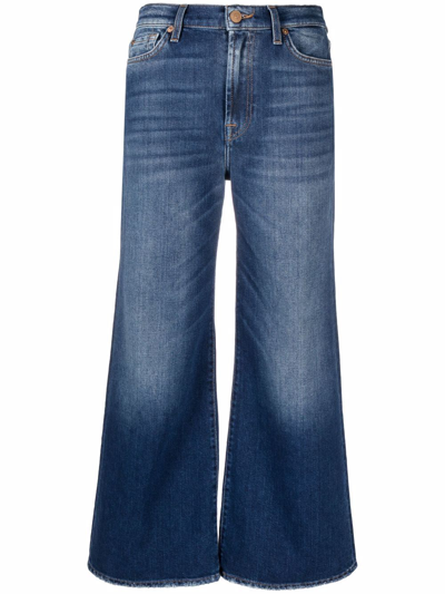 7 For All Mankind Jo High-rise Flared Cropped Jeans In Blue