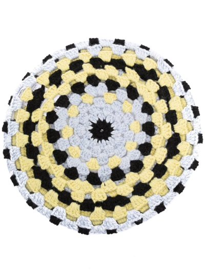 Ganni Crocheted Wool-blend Beret In Mixed