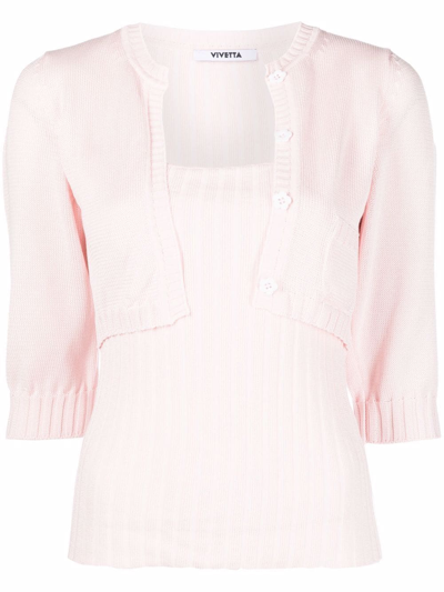 Vivetta Layered Two-piece Jumper In Pink